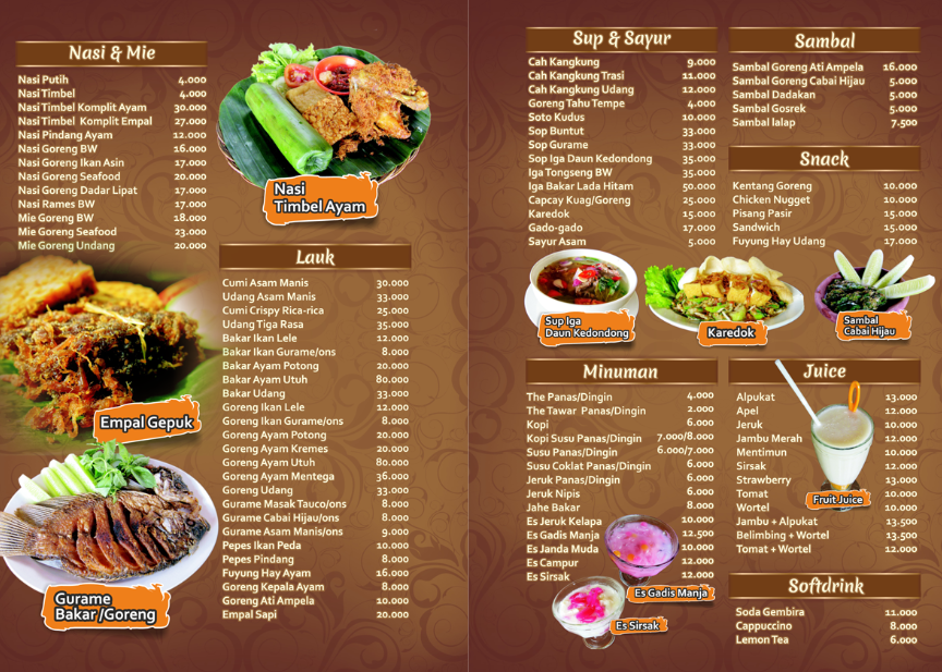 Desain Menu Makanan Restoran