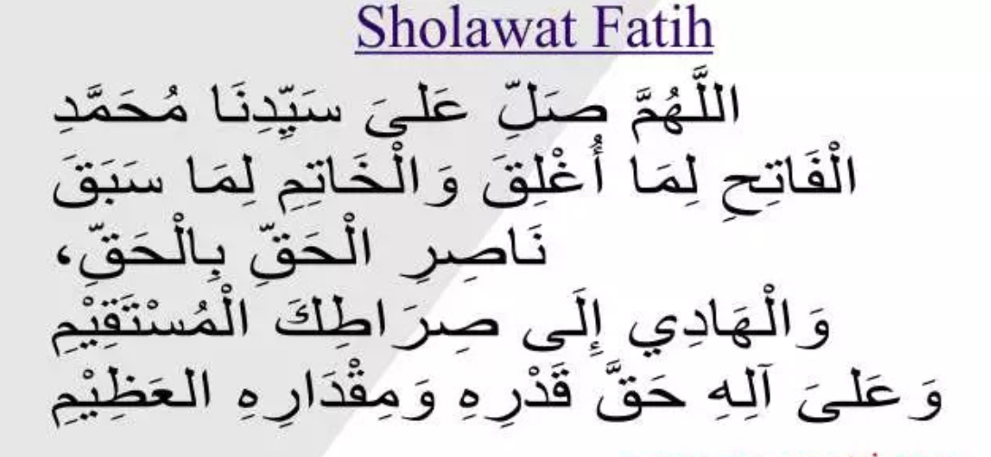 Teks Sholawat Fatih